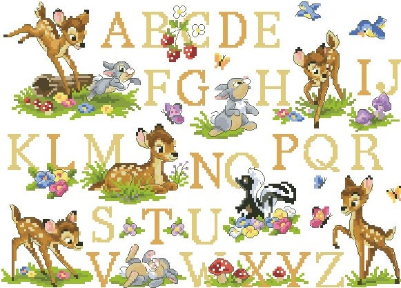 Top Mooie Mooie Telpatroon Alfabet Alfabetische Lijst Dier Herten Konijn Bunny Woordenboek Letters