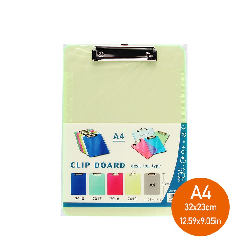 A4/A5 Acrylic Clipboard File Clip Transparent Folder Portable Tray Office Meeting File Pocket Folders School Supplies Stationery: A4 GREEN