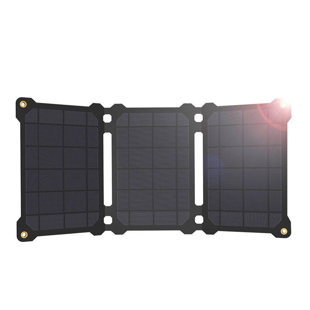 ALLPOWERS Solar Panel 5V 21W USB Mobile Phone Power Bank Charger Outdoor Portable Foldable Solar Cells Battery Pack: black