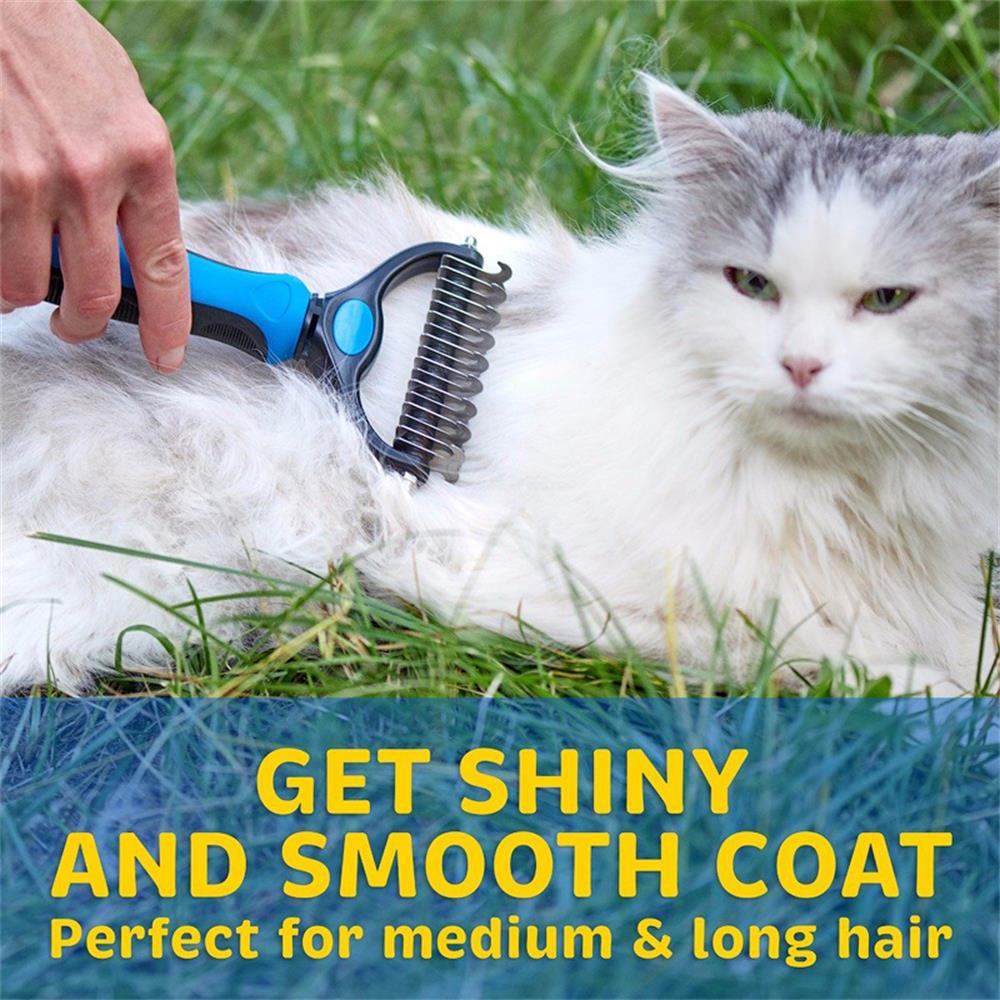 Escova para remoção de pelos de animais de estimação, nó de pelo, ferramenta de pentear, dupla face, para cabeleireiro e gato, cachorro