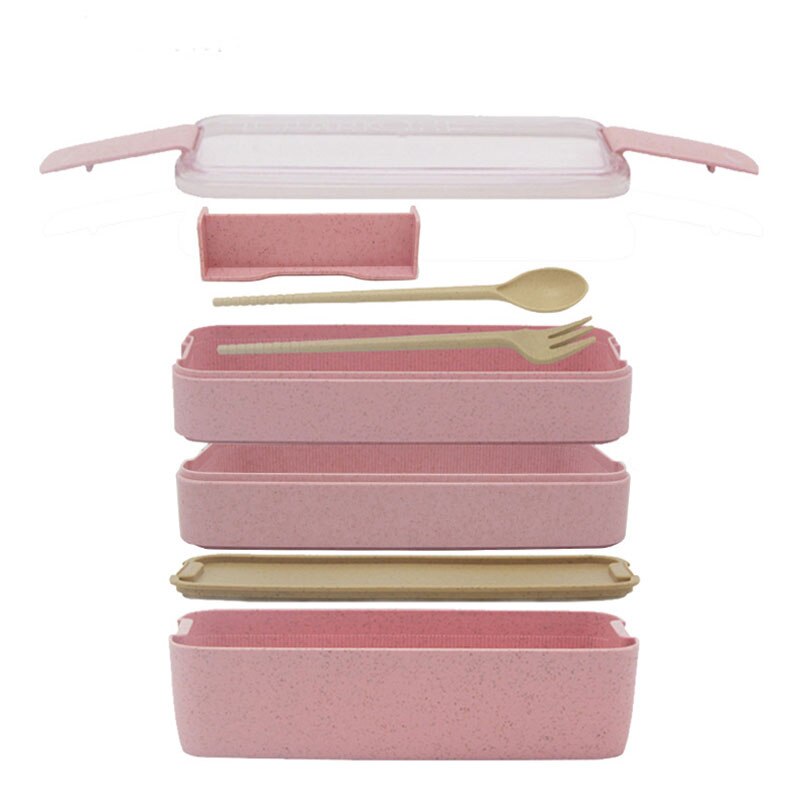 Good Healthy Portable Student Lunch Box Compartment Office Worker 3-layer Heating Lunch Box Container