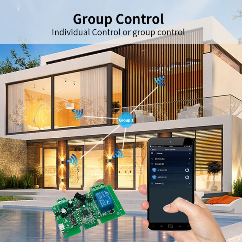 Zigbee 3.0 Wifi Smart Switch Home RF Relay Module 1/2/4 Ch DC 12V 24V 7V-32V Voice Group Remote Control Work With Tuya Alexa