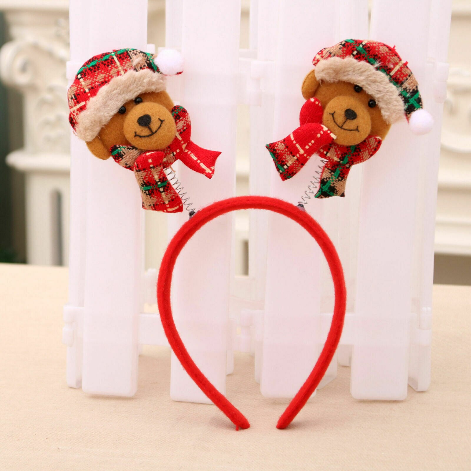 faroot Cartoon Christmas Headband Santa Clus Elk Bear Year Hair Clasp for Children Women Headwear Hairbands Xmas: bear