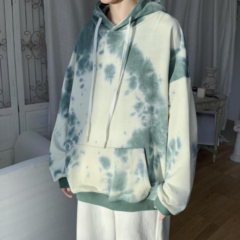 Hettegenser genser menn fritidsslipsfarge farge høst elegant hette løse klær hofte hopp stil alle kamp menn elegant streetwear