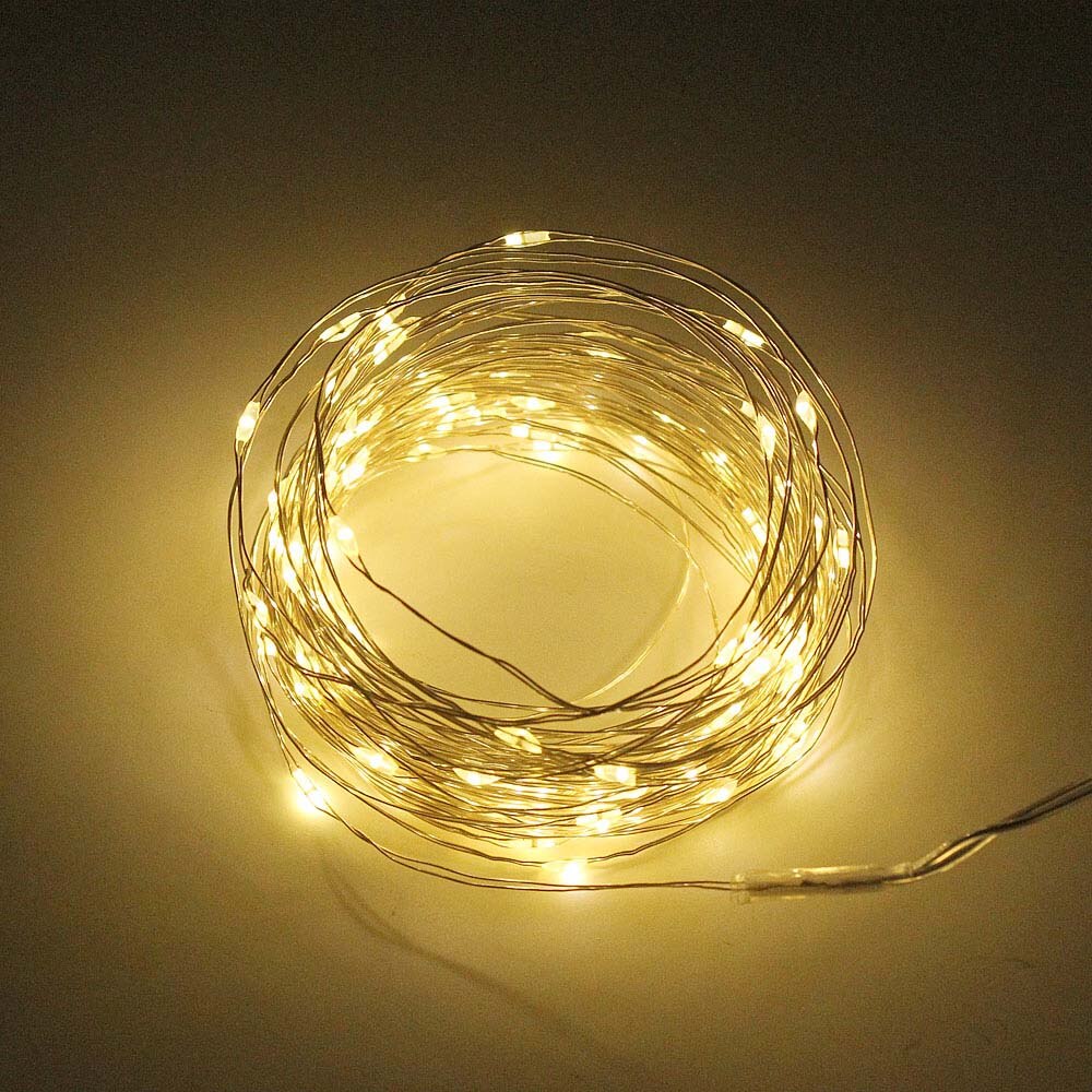 År solenergi ledet streng lamper utendørs 10m 20m lys til bryllupsfest julehage x'mas belysning: Varm hvit / 10m