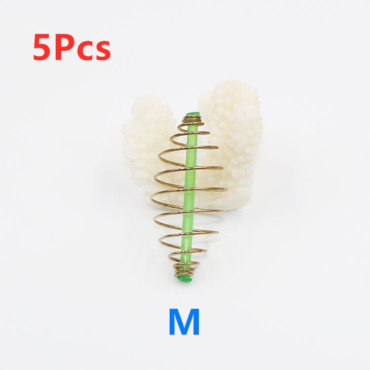 10/5 Pcs Fishing Bait Spring Lure Inline Hanging Tackle Stainless Steel Feeder Fishing Tools Fishing Accessories: 5Pcs M