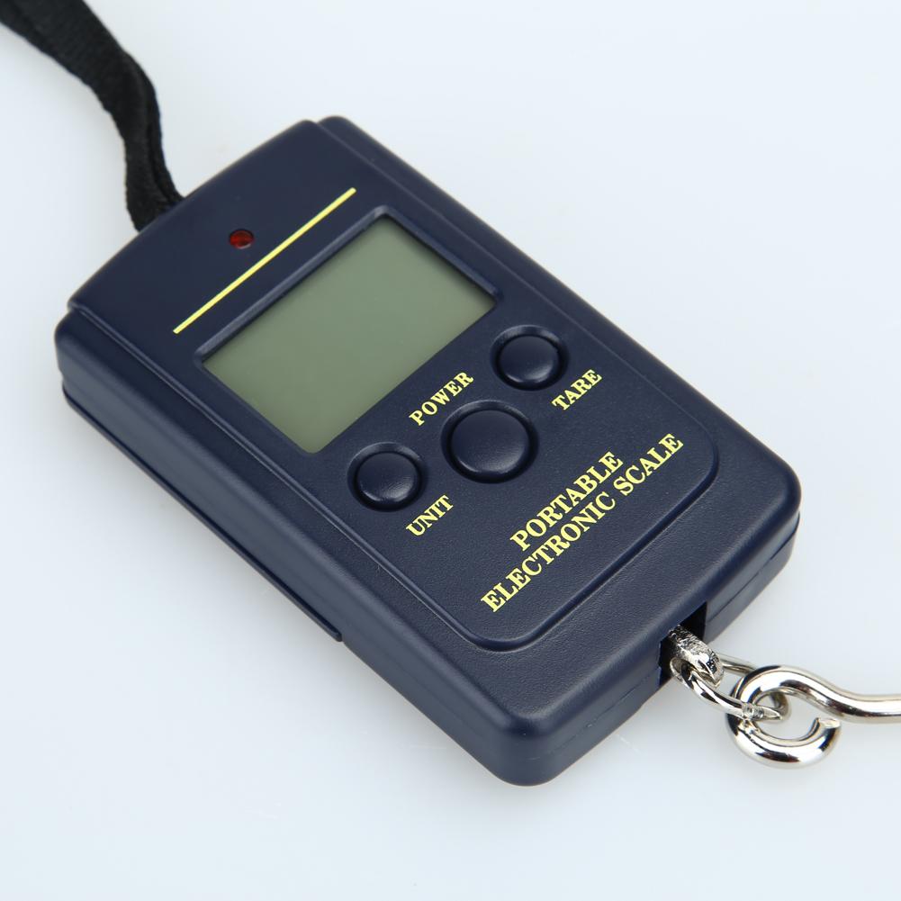 Báscula Digital portátil de 40kg/10g para equipaje de pesca, herramienta de peso de cocina, balanza de gancho electrónica colgante de acero para viaje
