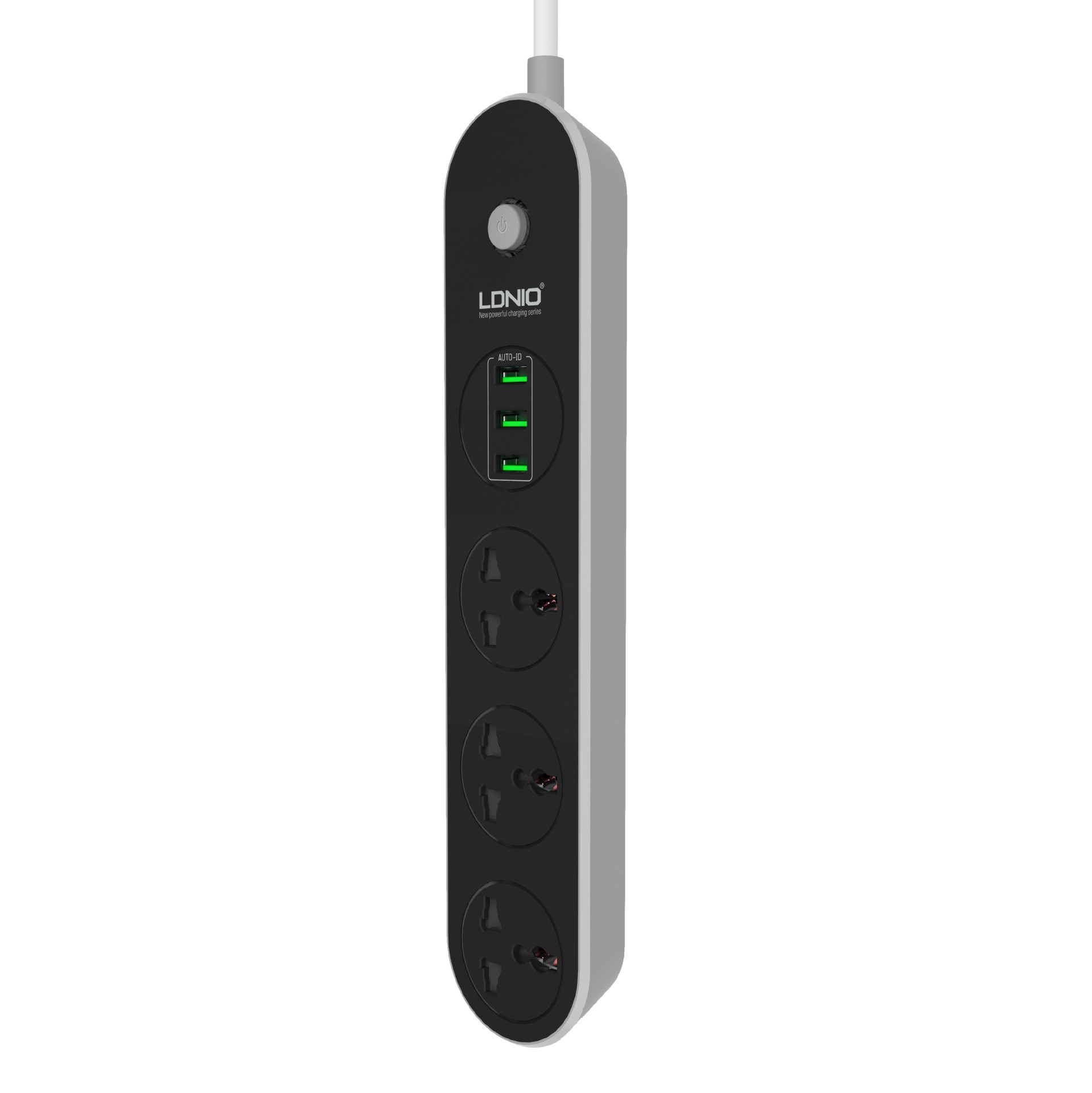 Ldnio smart usb stikkontakt eu/uk plugg 3 uttak 3 havn usb lader 1.5m strømledning vegglader adapter til telefon hjemme