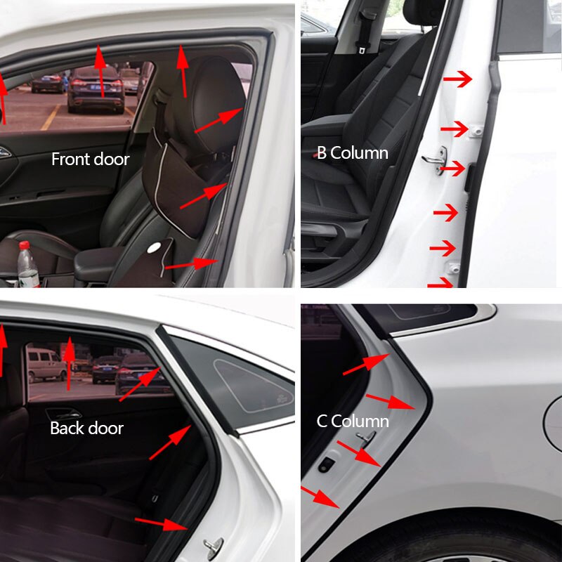 Car Door Seal Strip Rubber Double Layer Sealing Sticker Soundproof Dustproof Weather Stripping Universal for Car Door Body Trunk