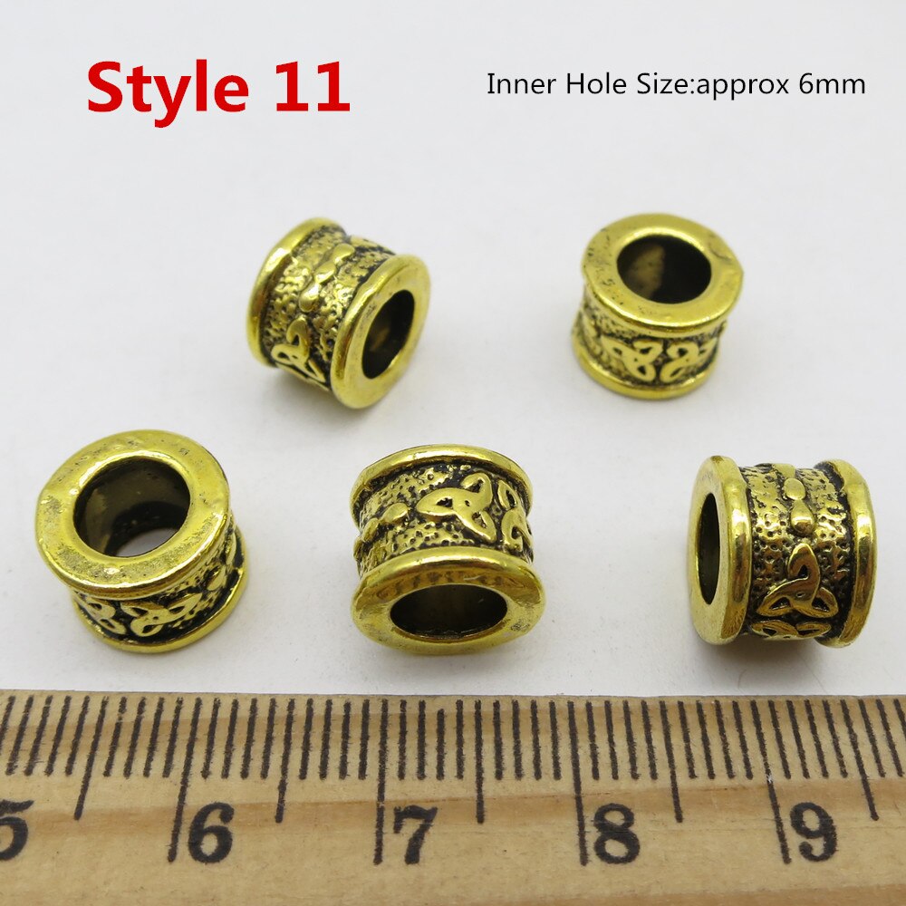 5 st olika stilar viking rune hår fläta dread beard dreadlock pärlor ringar tub för kvinnor män tillbehör: 5 st stil 11