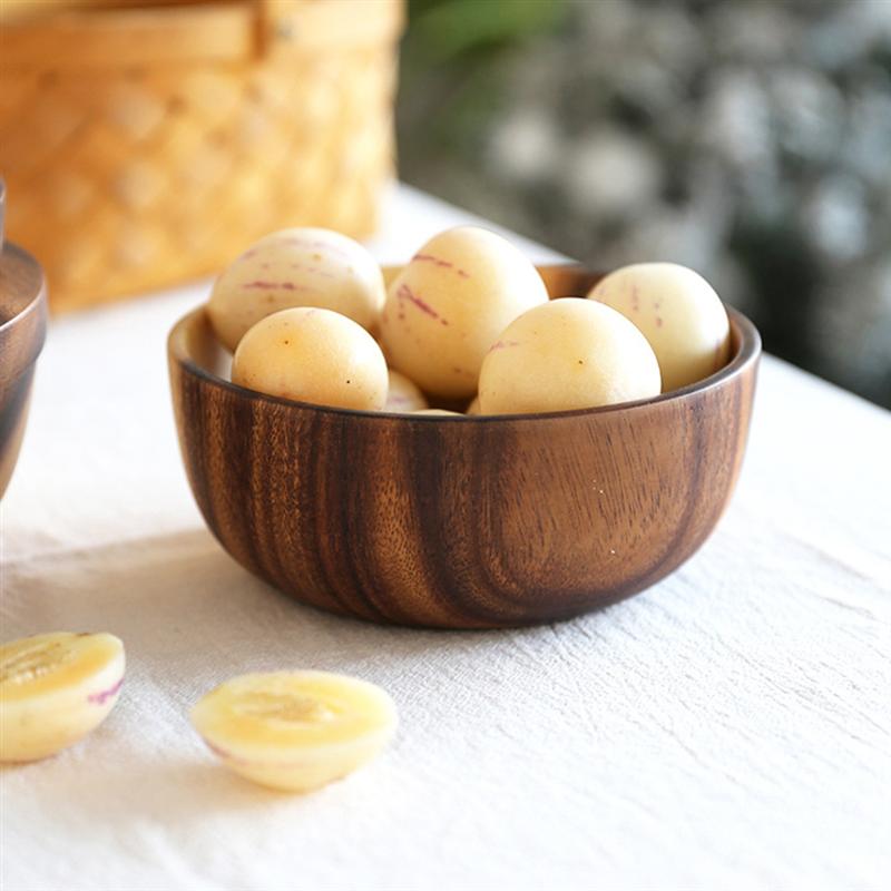 1pc Praktische Holz Besteck Haushalts Becken Obstschale Salat Schüssel Holz Geschirr Haushalt Und Becken (8X6CM)