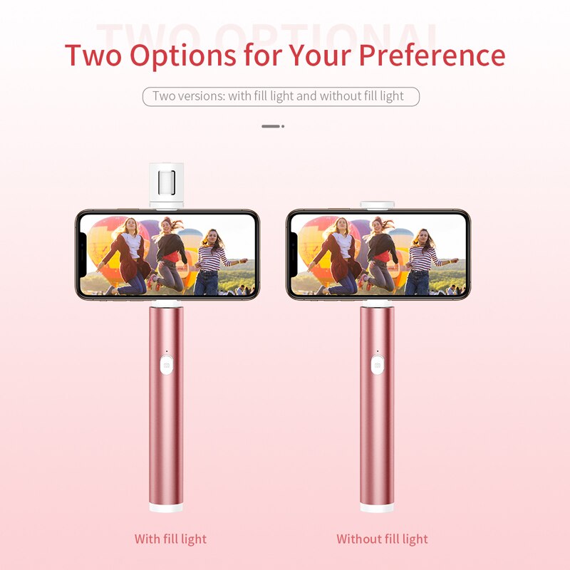 Palo de Selfie Universal de roca palo de Selfie plegable Mini extensible Luz de relleno Selfie palo para iPhone XS Samsung note 9 Xiaomi mix 3