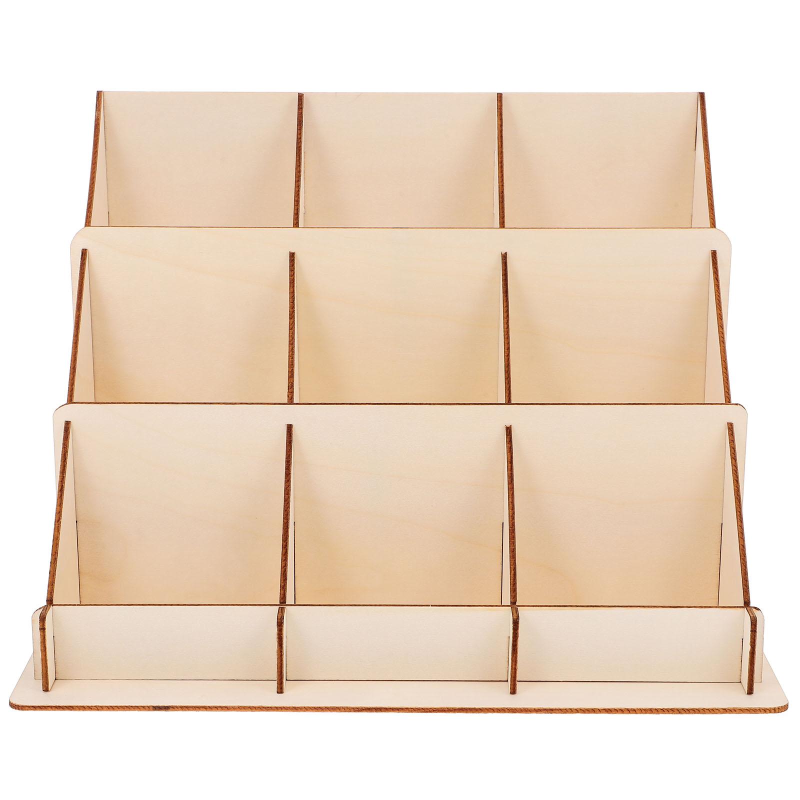 Wood Card Display Stand Business Rack Sturdy Desk ganizer Postcard Holder Retail Shelf Greeting Decor Spacious Multi