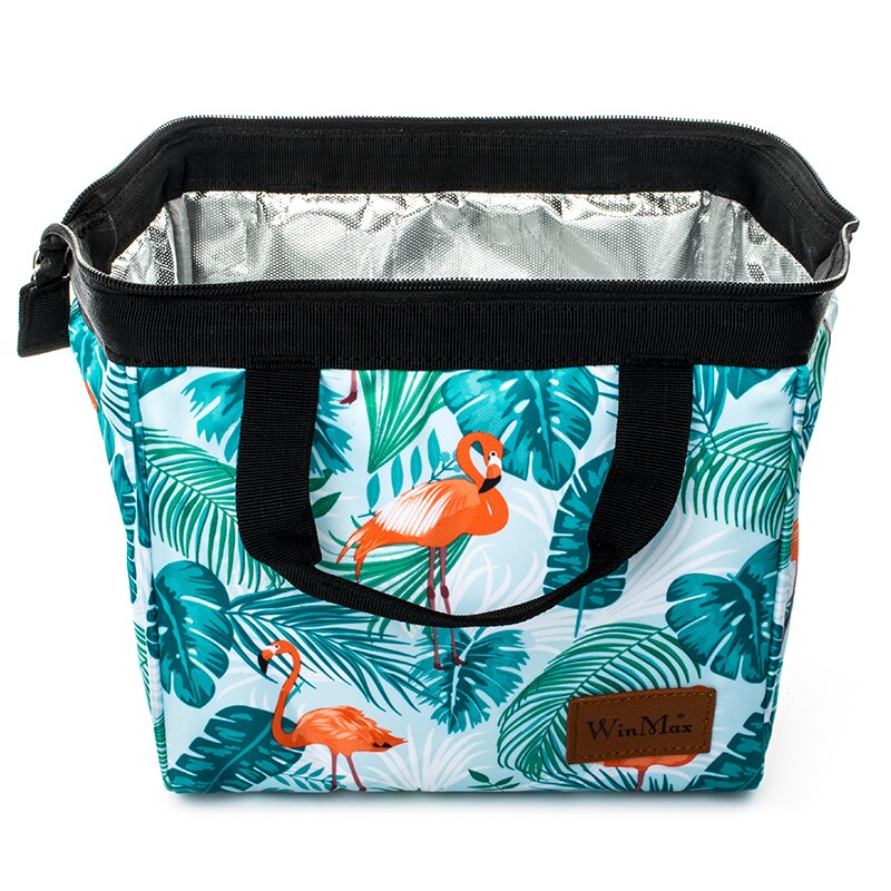 Winmax Geïsoleerde Lunch Tas Thermische Tote Handtas Flamingo Print Opbergzakken Koeler Picknick Voedsel Lunchbox Tas Voor Kinderen vrouwen