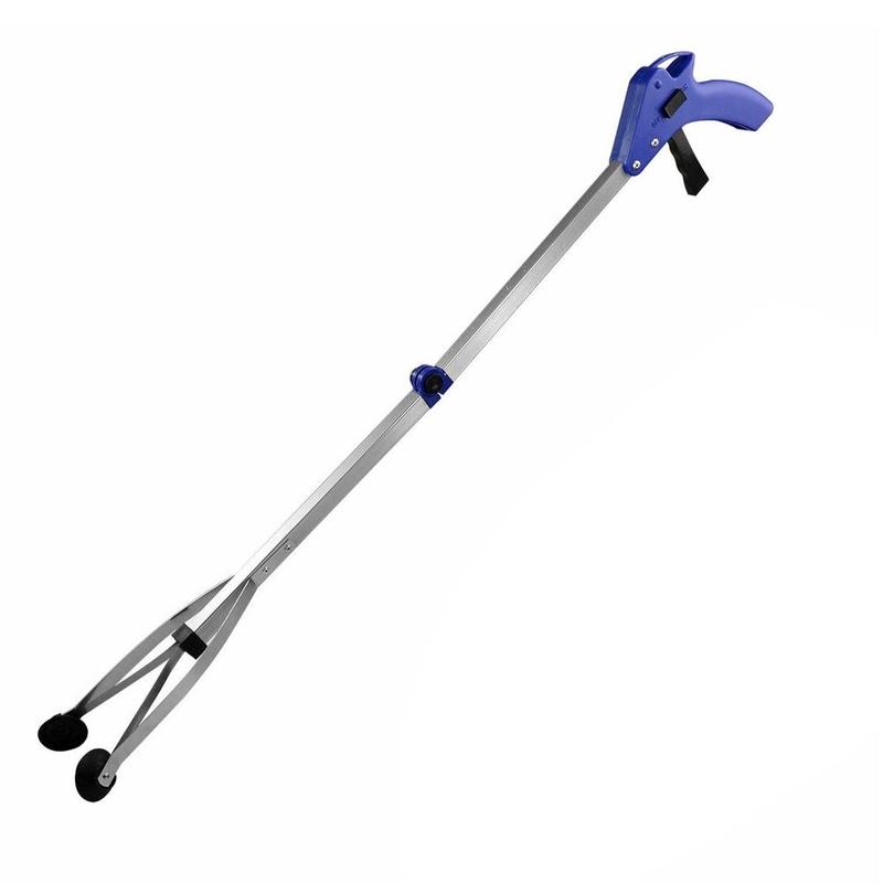 Opvouwbare Aluminium Vuilnis Map Picker Sanitaire Afval Tangen Gereedschap Clip Cleaning Collector Levert V8Q3: Blauw