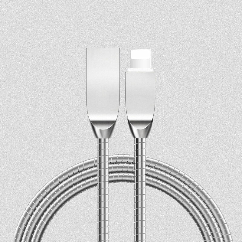 1m Data USB Charger Cable Origin Fast Charging Metal Wire Cord For iPhone 6 S 6S 7 8 Plus X XR XS Max 5 5S 5C SE iPad mini Air 2: Silver