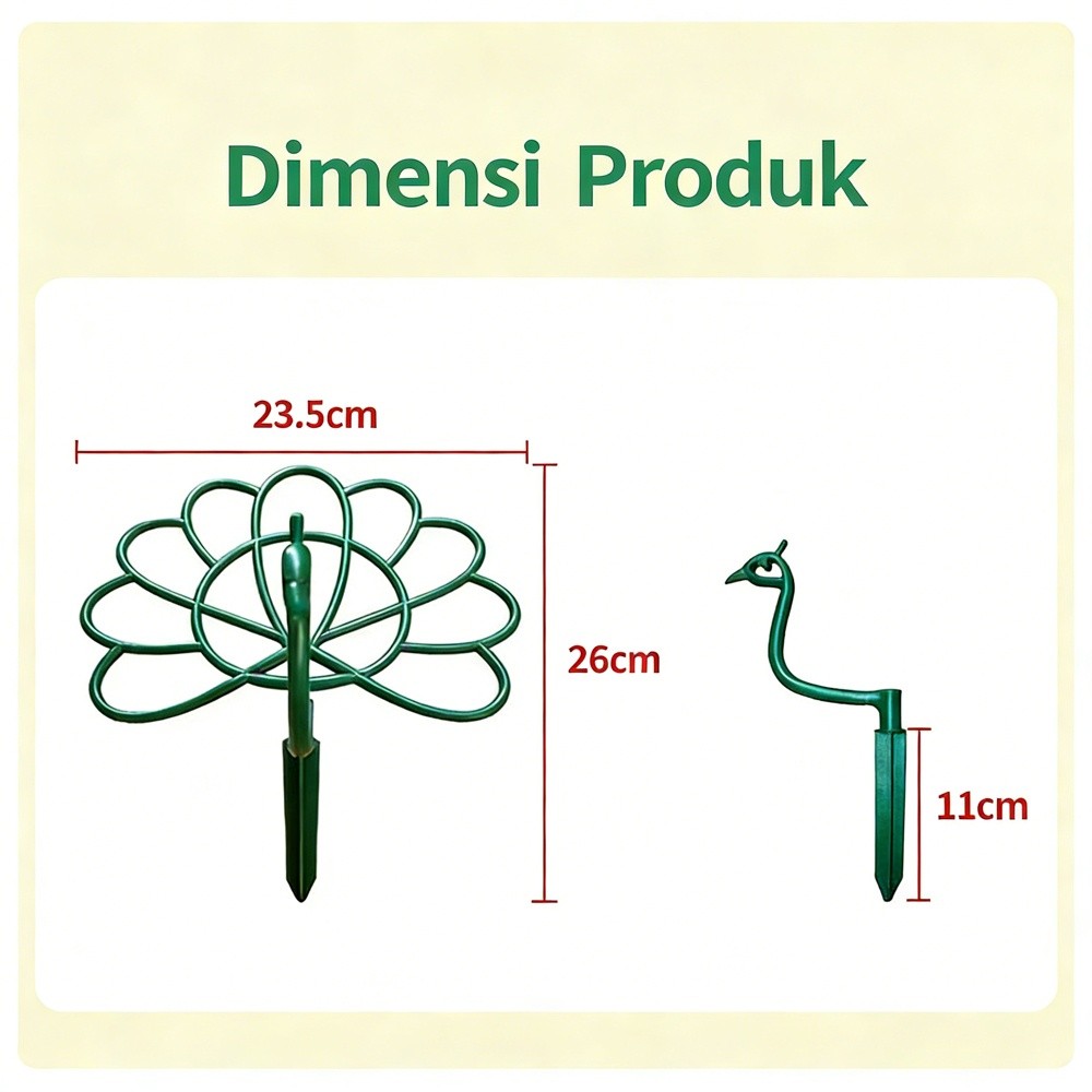 Outdoor Peacock Shape Trellis Pot Holder Stick Frame Plant Support Flower Climb Frame Courtyard Flowers