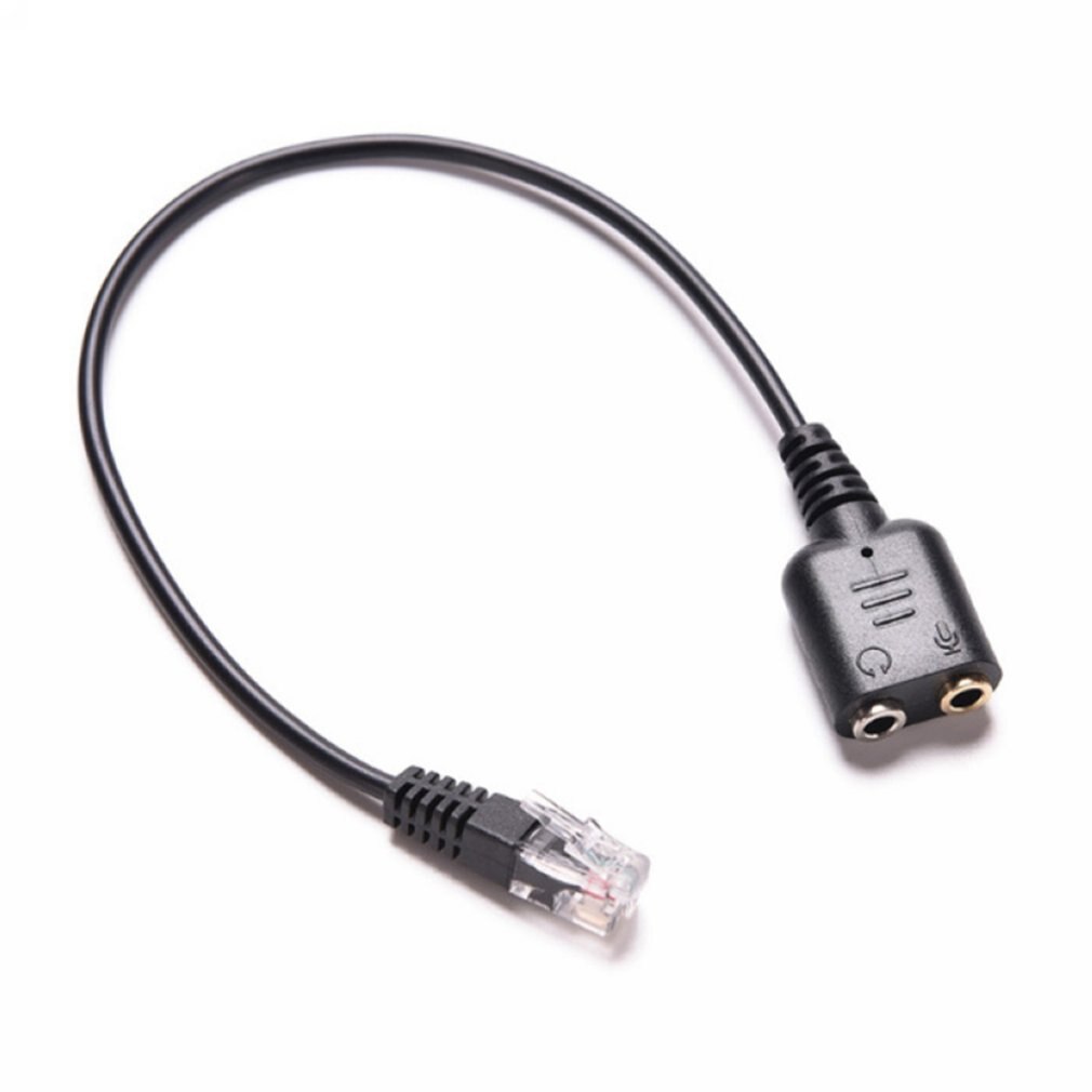 8in 2/3.5mm Jacks to RJ9/RJ10 PC Mic/Headset to Cisco Office Phone Adapter