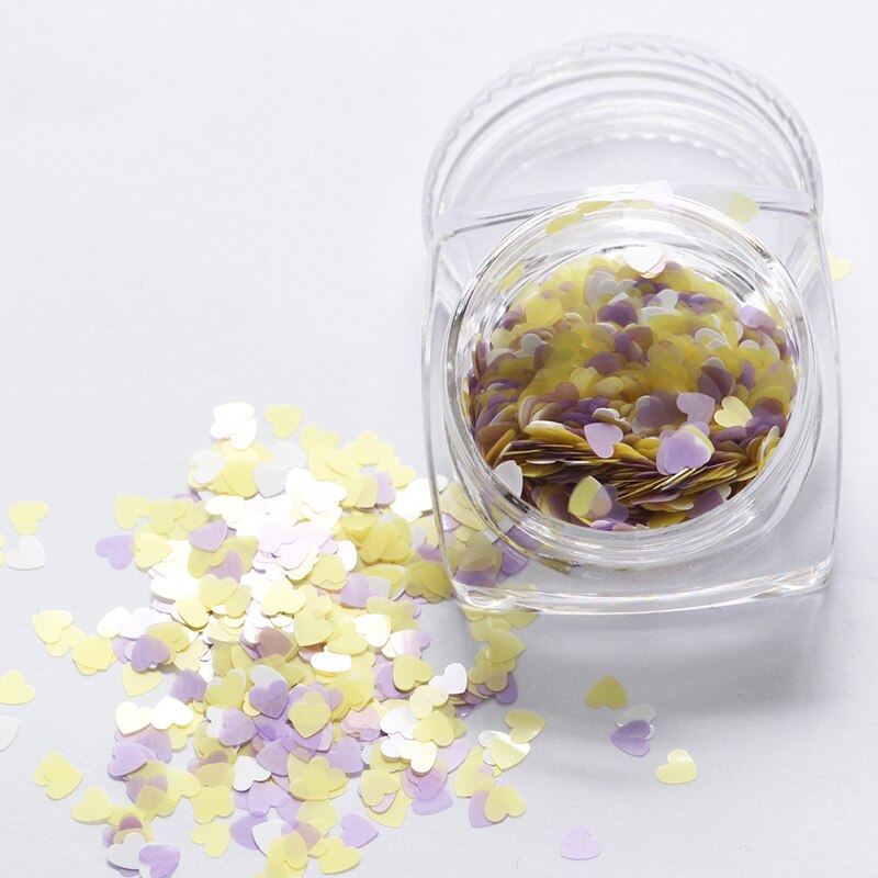 Shiny Glitter Love Heart 1Box Red Nail Glitter Flakes Love Heart Shape Slider Shining Sequin Love Heart Shape Loose Sequin TSLM1