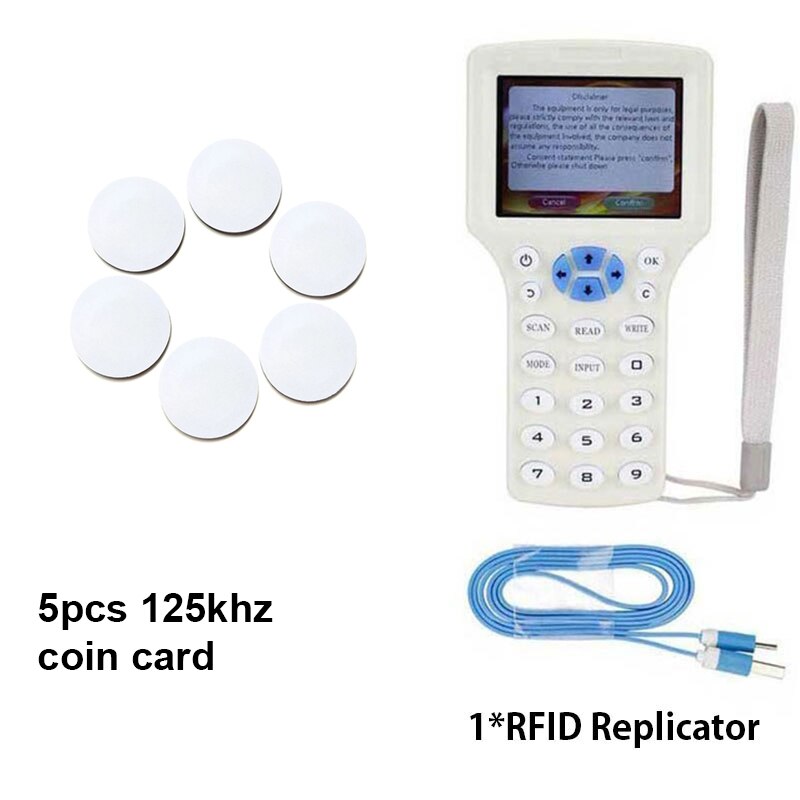 10 frekvens nfc smart rfid läsare skrivare 125 khz kopiator duplicering 13.56 mhz usb-kopia intercom nyckel programmerare krypterat nyckelkort: Paket 3