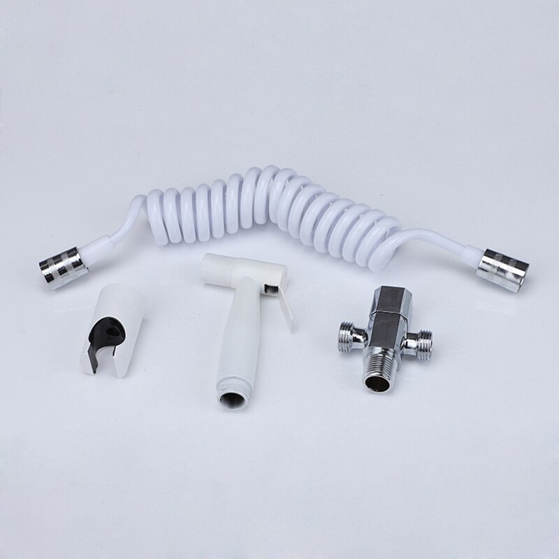 Grifo de Bidet blanco y latón cromado agua fría Válvula de esquina de inodoro de mano higiénico ducha cabezal de lavado de coche Pet rociador aerógrafo grifo: style 6