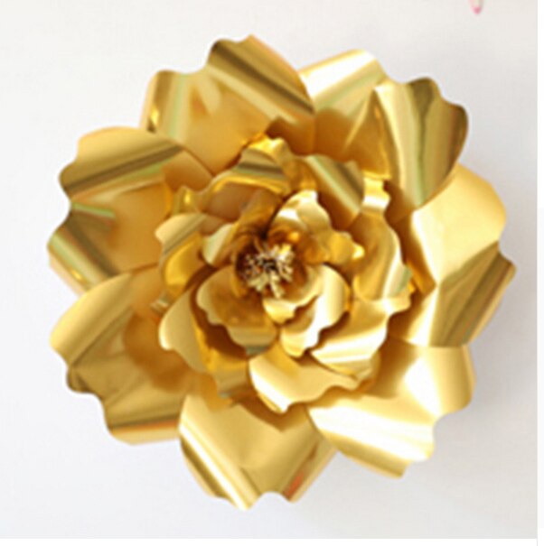 Baby shower 30cm vägg bakgrund blommor papper blommor bröllop dekoration diy konstgjord blomma ros papper hantverk bröllop blomma: 30cm guld