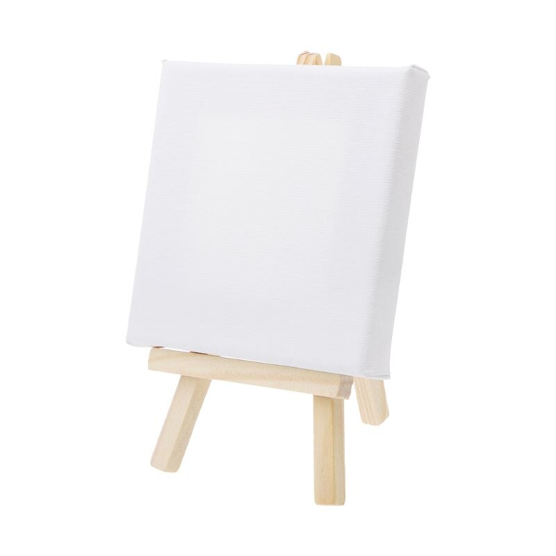 Mini lienzo y caballete de madera Natural para arte, pintura, dibujo, artesanía, suministros de boda,: 10x10