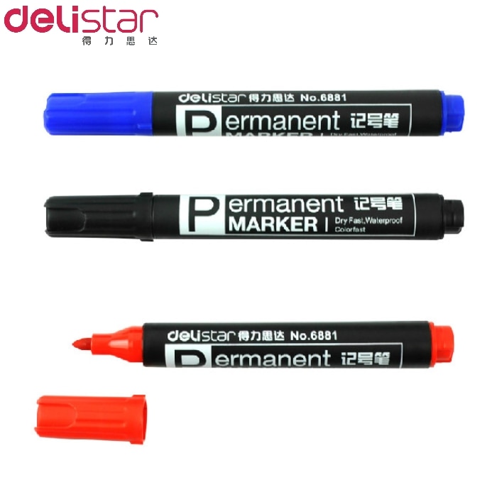 Deli 6881 Markeerstift Vette Logistiek Waterdichte Marker Pen 20Pcs