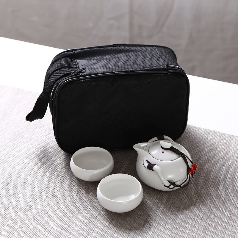 Portable Penguin, One Pot, Four Cups Travel Tea Set, Teapot, Teacup, Teapot, Teacup: white 1 Pot 2 Cups