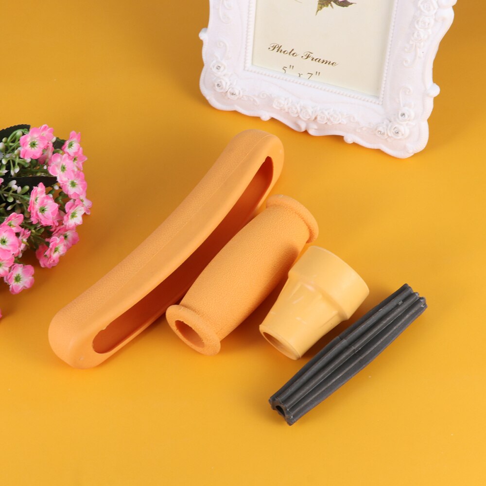 1 Set of 8PCS Walking Stick Accessories Rubber Axillary Mop Handle Anti-slip Walking Stick Head Non-slip Foot Pad Armpit Bracket