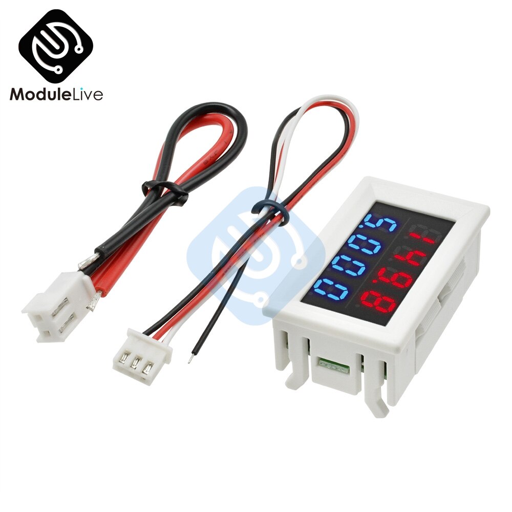 DC 0-200V 10A Red Blue Dual Digital LED Display DC Voltmeter Ammeter Voltage Volt Current Meter Power Supply 4 Bit 5 Wires Case