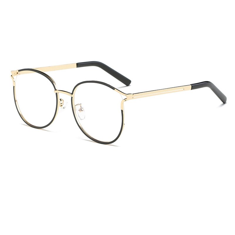 golden women's eyeglasses frame Retro Round metal frame computer clear glasses women Cat eye transparent eyeglass frame