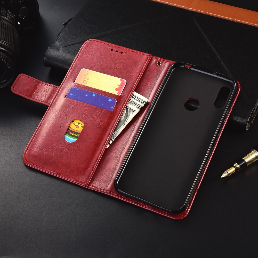 Y6s jat -lx3 jat -l29 jat -lx1 jat -l41 hoesje flip leren hoesje voor huawei  y6s y6 s hoesje achterkant telefoonhoesje op  y6s hoesje