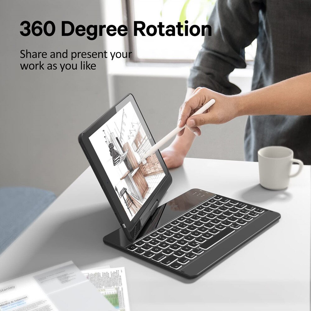 360 grad Rotation Fall für iPad 5th 6th Gen Pro 9,7 Drahtlose Bluetooth Tastatur Swivel Fällen mit Trackpad Bleistift halter