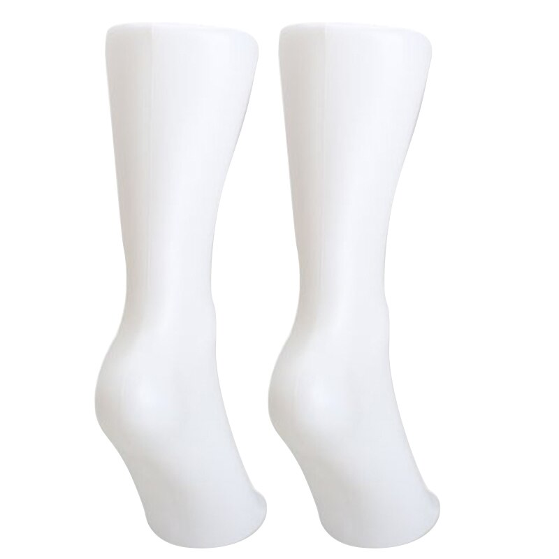 2 st kvinnlig fotstrumpa sox display mögel kortstrumpa skyltdocka vit