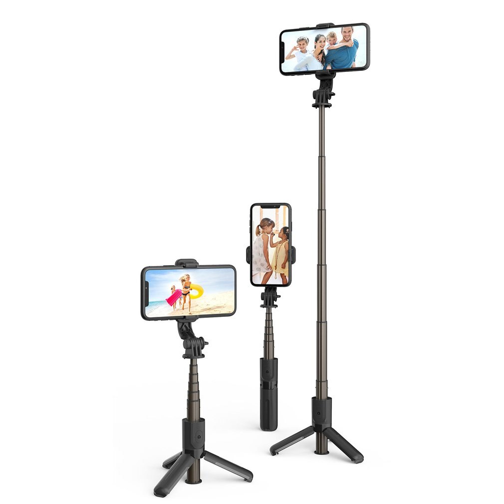 L10 selfie-sticks aus aluminiumlegierung mit kabelloser fernbedienung, sechsteiliger, teleskopierbarer mini-selfie-stick mit live-unterstützung