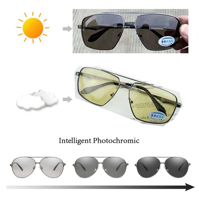 unisex Nachtsicht Brille Fahren Schild Nacht Blau Licht Blockieren intelligente Photochrome Polarisierte Pilot Sonnenbrille Brillen L3