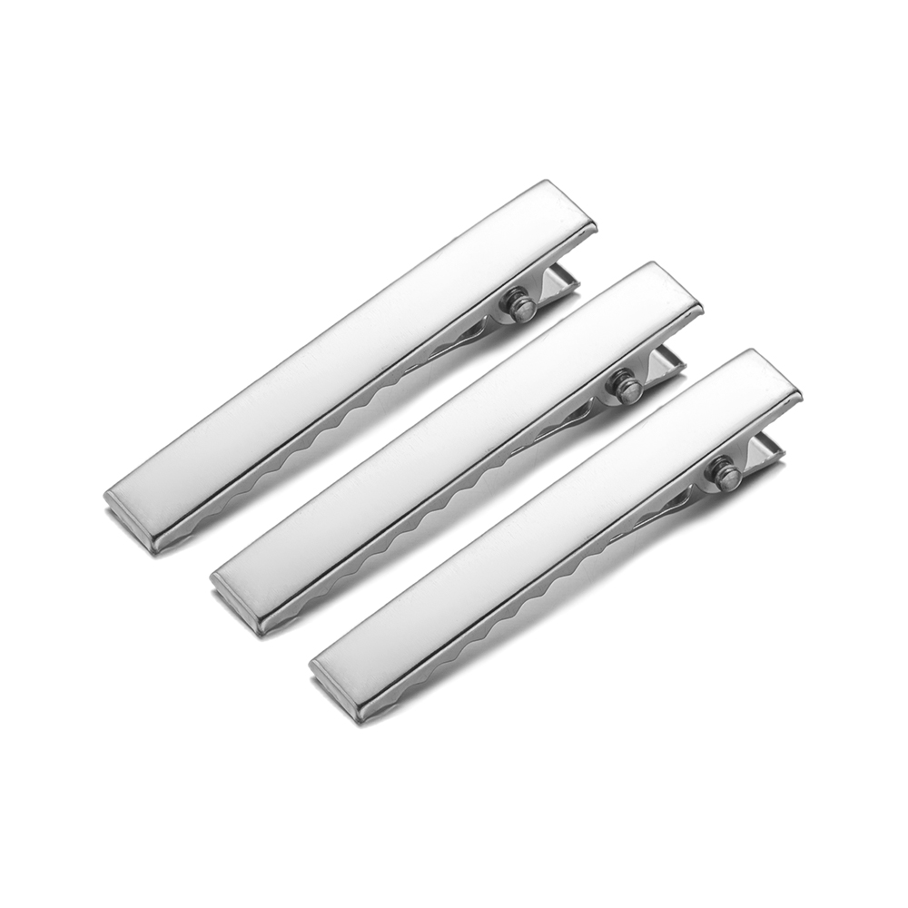 Clips de pico de pato de Metal para el cabello, horquillas para la cabeza, accesorios para la fabricación de joyas, Base de Clip, decoraciones, 50/20 piezas, 32-76mm: M / Verde