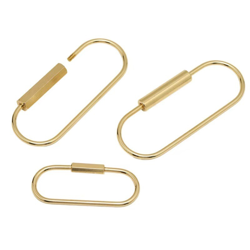 Brass Keychain Minimalist Thread Buckle Screw Key Ring Retro Copper Car Key Ring