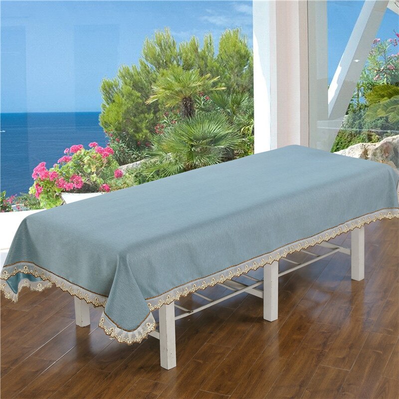 Premium Massage Tafel Lakens, Fijn Linnen, Schoonheidssalon Bed Cover. Geen Verkleuring, Geen Bal, Geen Krimp, Kant Zoom Type: Blue Gray
