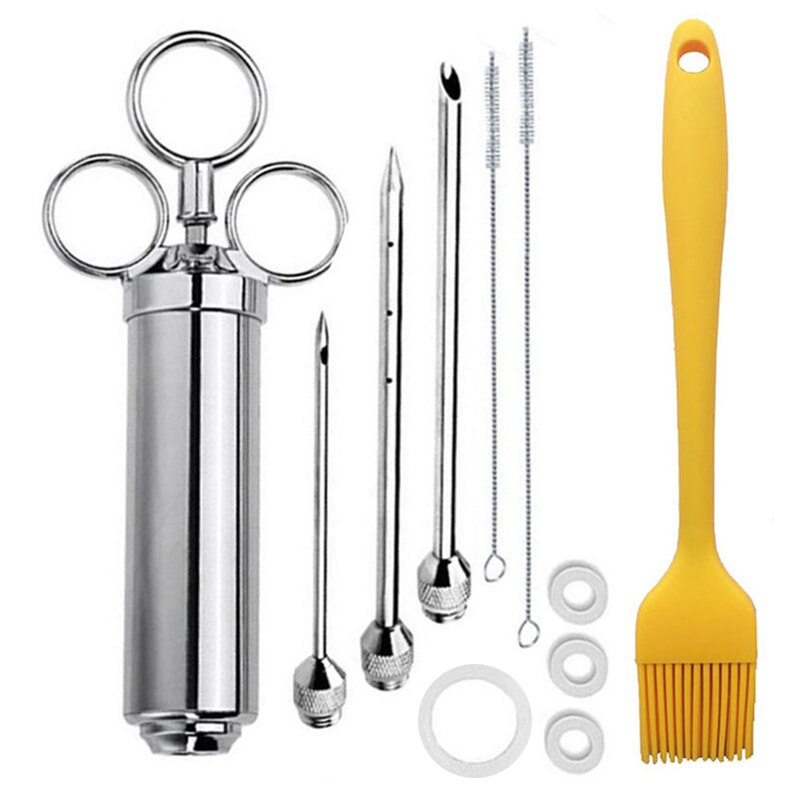 Vlees Injector Rvs Marinade Flavour Voedsel Barbecue Kits Duurzaam Beste Prijs: YELLOW
