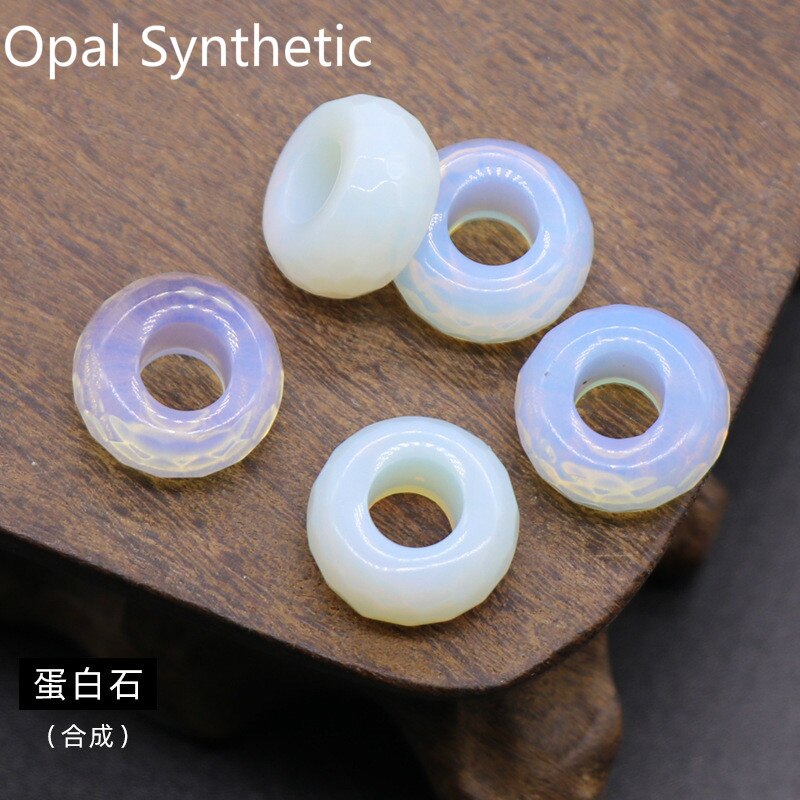 5Stck 8x14mm Große See Perlen Facettiert Halb-wertvolle See 6mm Abakus Runde verlieren Perlen DIY Für Armbänder Halskette Natürliche Stein: Opal Synthetik