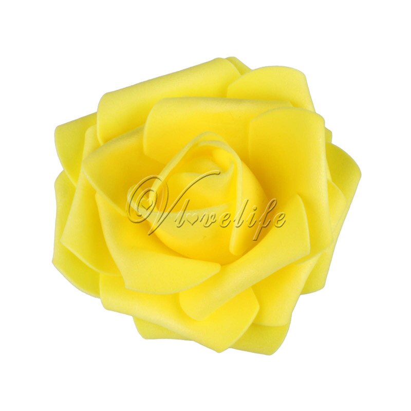 100 Stuks Pe Foam Rose Bloem Hoofd 7Cm Kunstmatige Rose Bloemen Boeket Handgemaakte Bruiloft Woondecoratie Feestelijke & Party plakboek: yellow