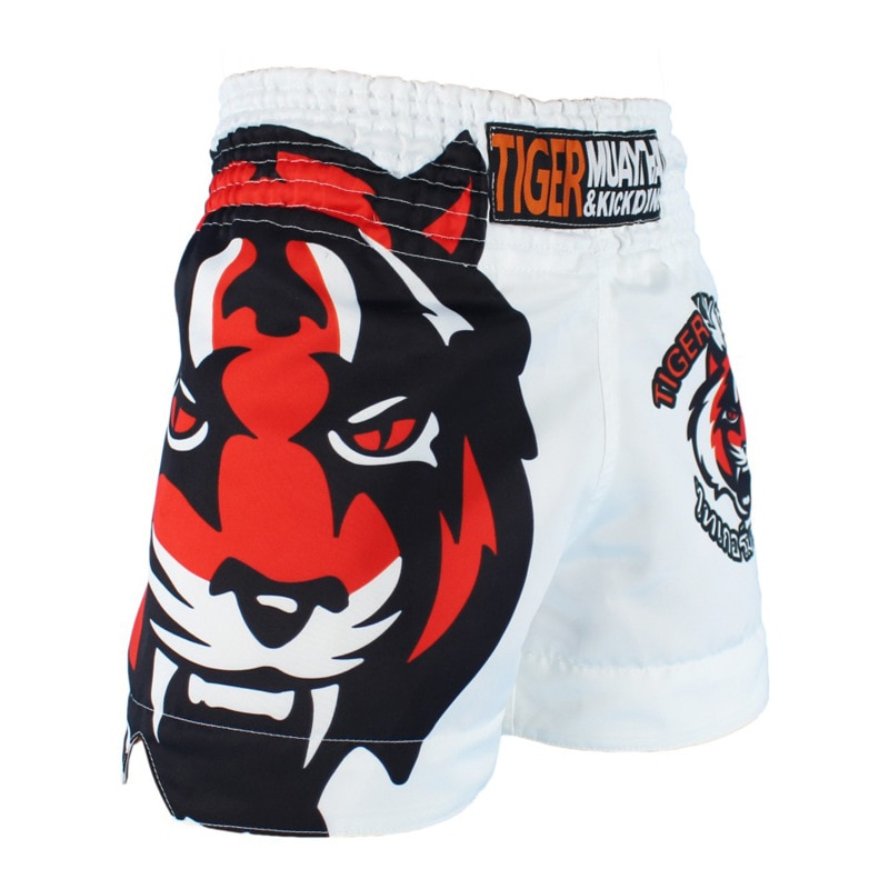 Mma bokse sport muay thai hvid tiger bokse bukser konkurrence matchende shorts shorts tiger muay thai shorts mma trunks – Grandado