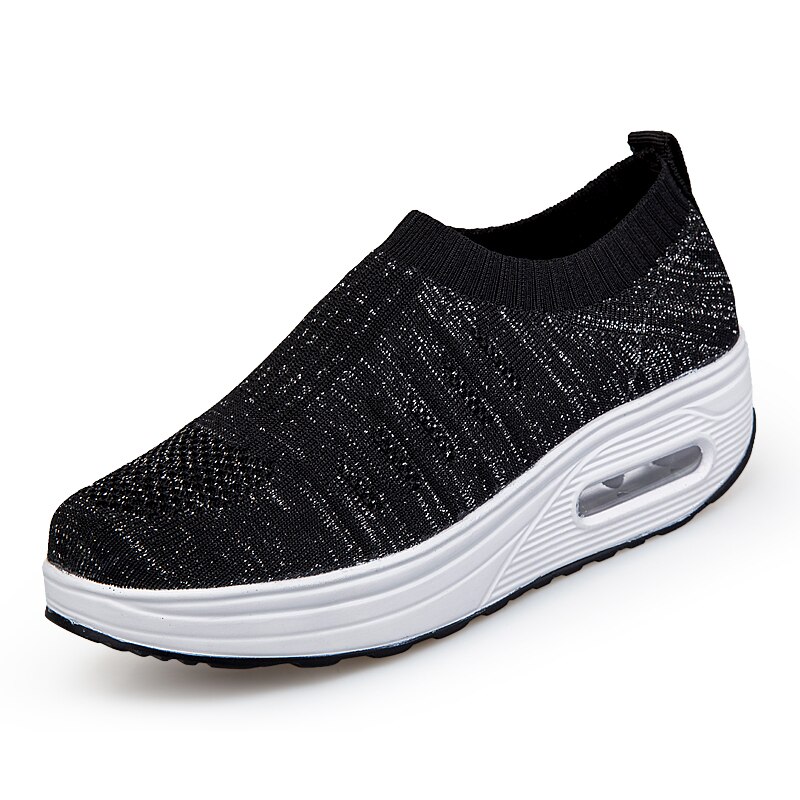 Goedkope aanbieding tennisschoenen voor dames, sportschoenen voor dames, stabiliteitsschoenen voor dames, hoogtetrainers: Zwart / 5