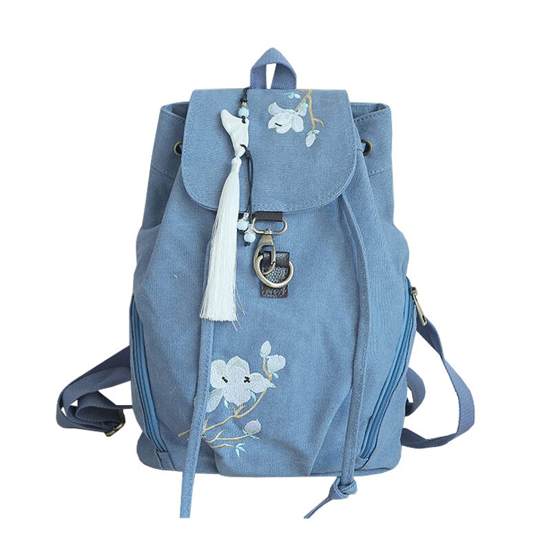 Mochila de lona feminina, mochila escolar casual para mulheres, com flores, bolsa de grande capacidade, para laptop