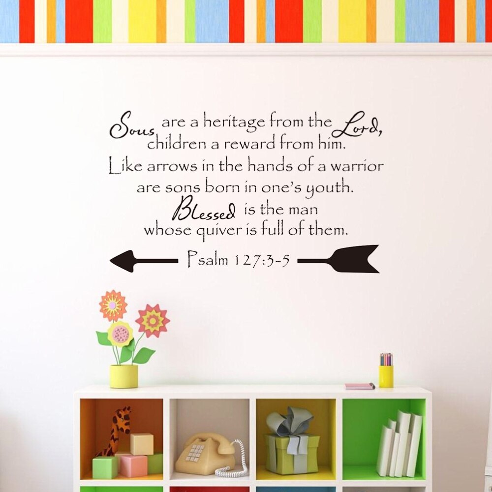 Psalm 127:3 Vinyl Wall Art Religieuze Home Decor Citaat Bijbel Schrift Muur Decals