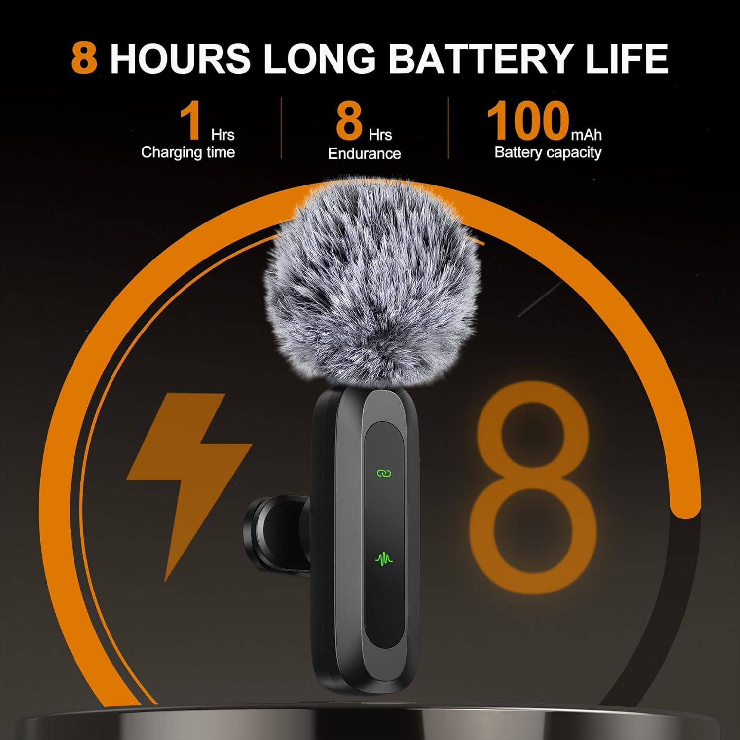 Microfono lavalier wireless per iphone, ipad, android, laptop, trasmissione in diretta, gioco, intervista, registrazione vlog, mini microfono