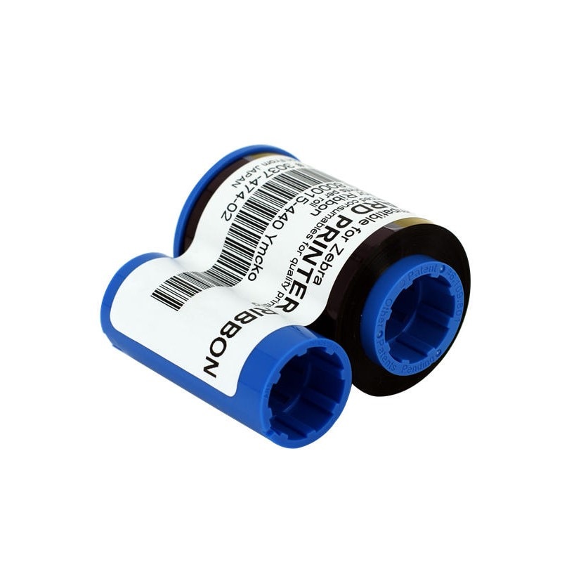 Zebra 800015-440 YMCKO Color Compatible Ribbon 200 prints/roll for Zebra P310i, P320i, P330i, P420i, P430i card printer