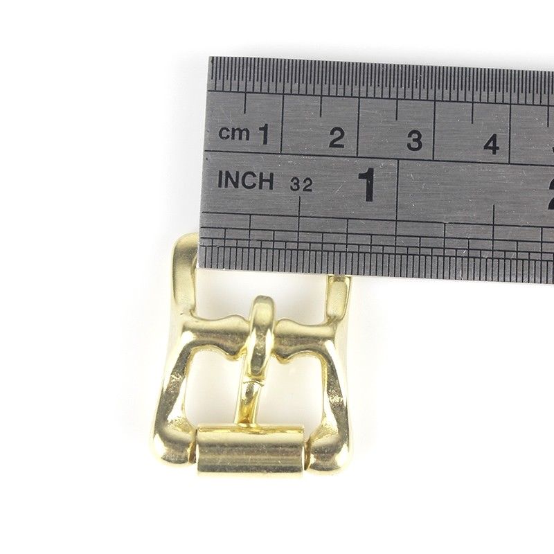 Boucle à rouleau en laiton massif, harnais à une broche, boucle à tige centrale pour sac artisanal en cuir, sangle, licou: 16 mm